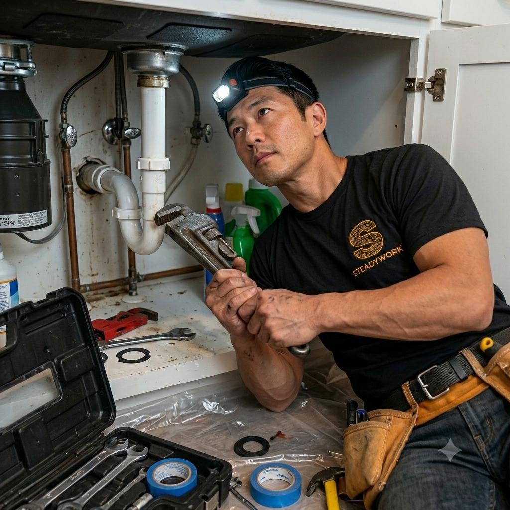 Plumbing repair under sink